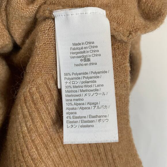 J.Crew Alpaca Wool Camel Neutral Tan Turtle Neck Oversize Sweater- Size XL - Picture 6 of 6
